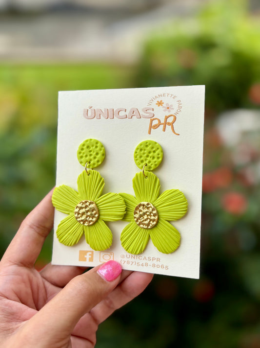 Flor Tropical Verde Neón